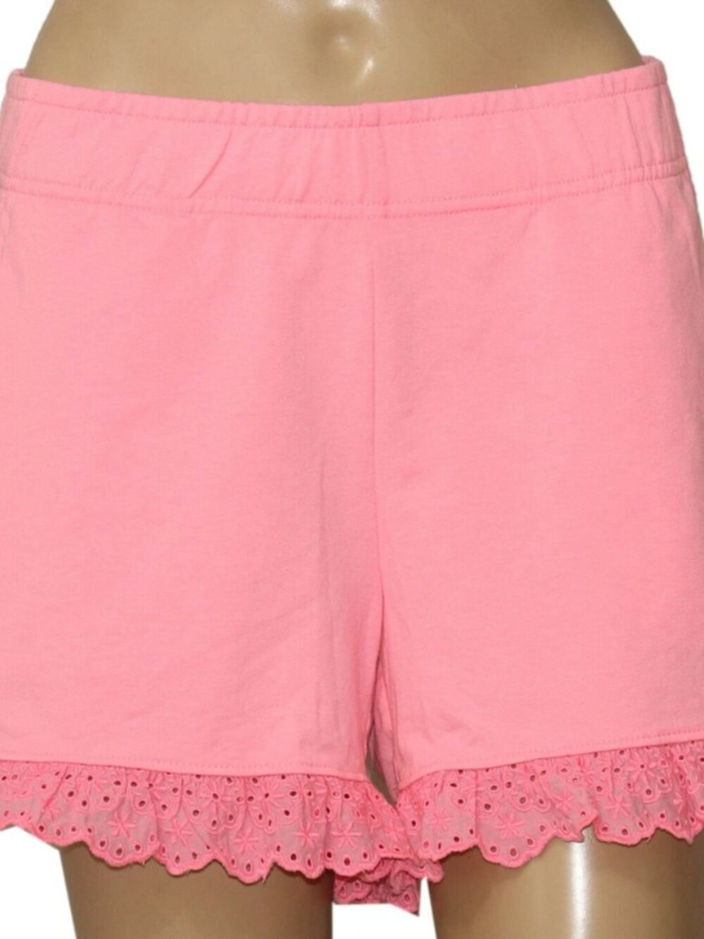 Lilly Pulitzer Kylar Ruffle Knit Shorts Eyelet Embroidered Pocket L - Picture 5 of 5